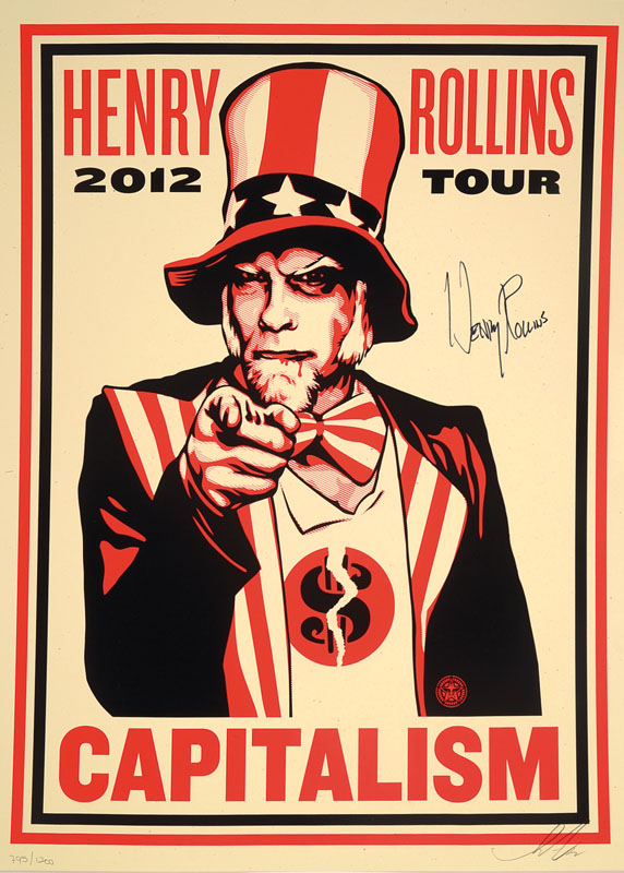 Shepard Fairey, geb. 1970, Henry Rollins, Farblithographie, signiert und nummeriert 795/1200, ca. 61 x 46 cm