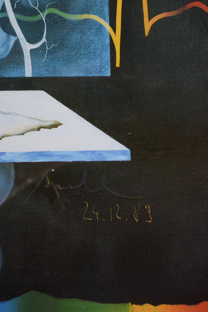 Detail a: Prof. Menges Spell, geb. 1946 in Heidelberg, Lithographie, Hommage à Charles, signiert und nummeriert 85/140, ca. 51x78,5 cm, unter Glas gerahmt