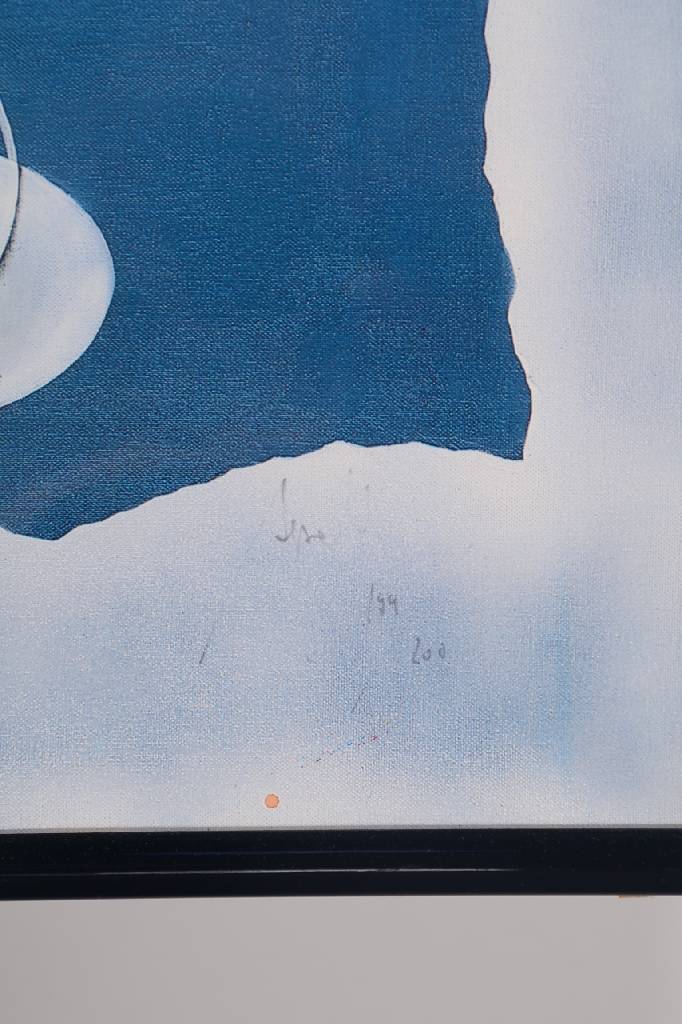 Detail a: Prof. Menges Spell, geb. 1946 in Heidelberg, Lithographie, signiert und nummeriert 194/200, verblasst, ca. 78,5x51 cm, unter Glas gerahmt