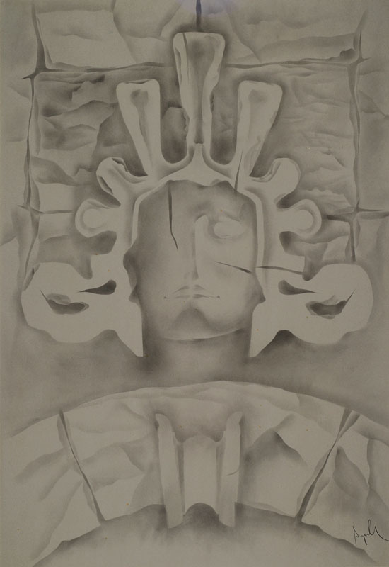 Prof. Menges Spell, geb. 1946 Heidelberg, Frottier-Technik, betitelt: sic transit gloria mundi, signiert, 1984, ca. 98x68 cm unter Glas gerahmt