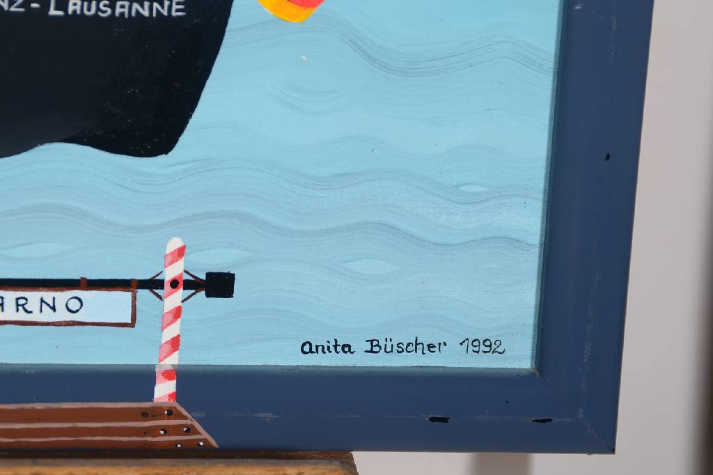 Detail a: Anita Büscher, geb. 1940, Konvolut aus zwei Gemälden, "Der wunderbare Apfelbaum", Öl/Lwd, rechts unten signiert und datiert 90, ...