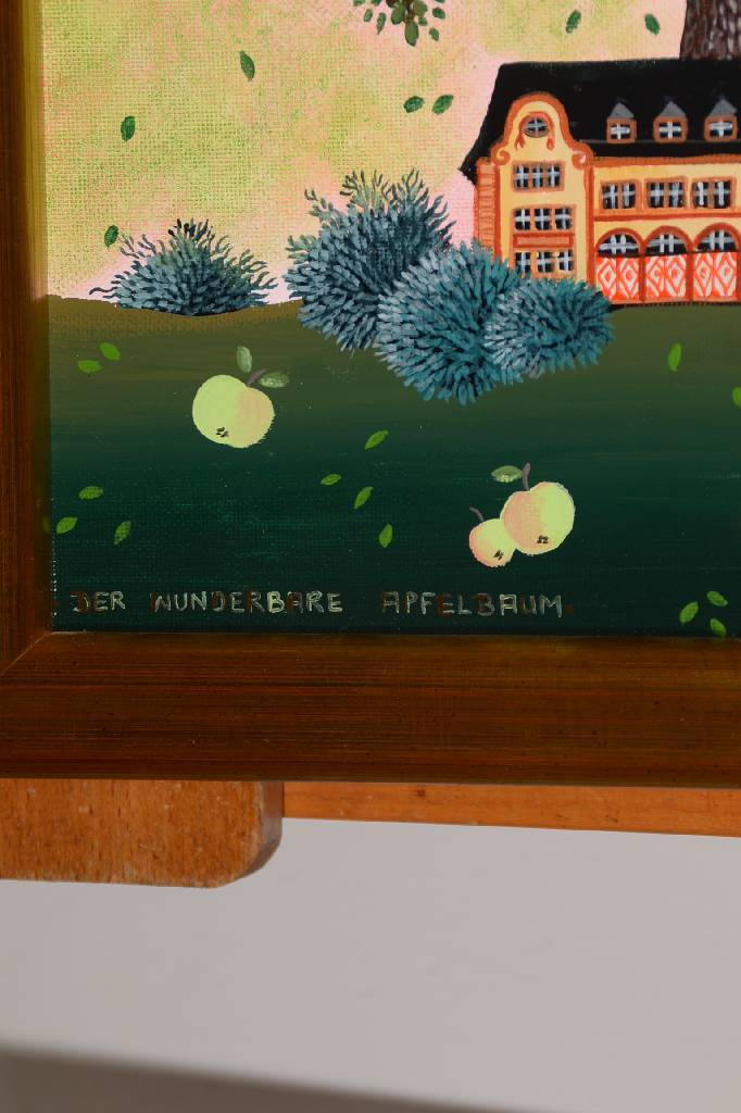 Detail d: Anita Büscher, geb. 1940, Konvolut aus zwei Gemälden, "Der wunderbare Apfelbaum", Öl/Lwd, rechts unten signiert und datiert 90, ...
