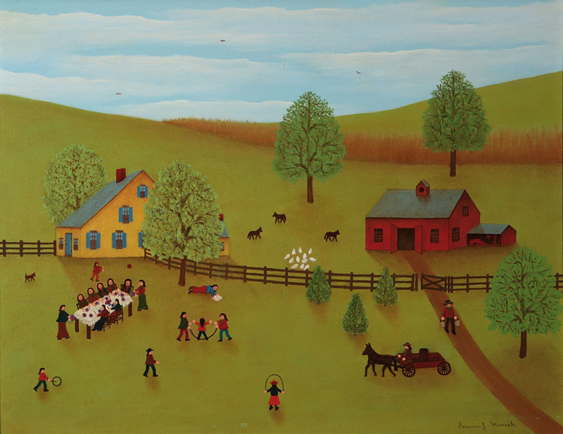 Erwin J. Neusch, 1892 - 1993, Farm, Öl/Lwd, rechts unten signiert, ca. 46x60cm, Rahmen