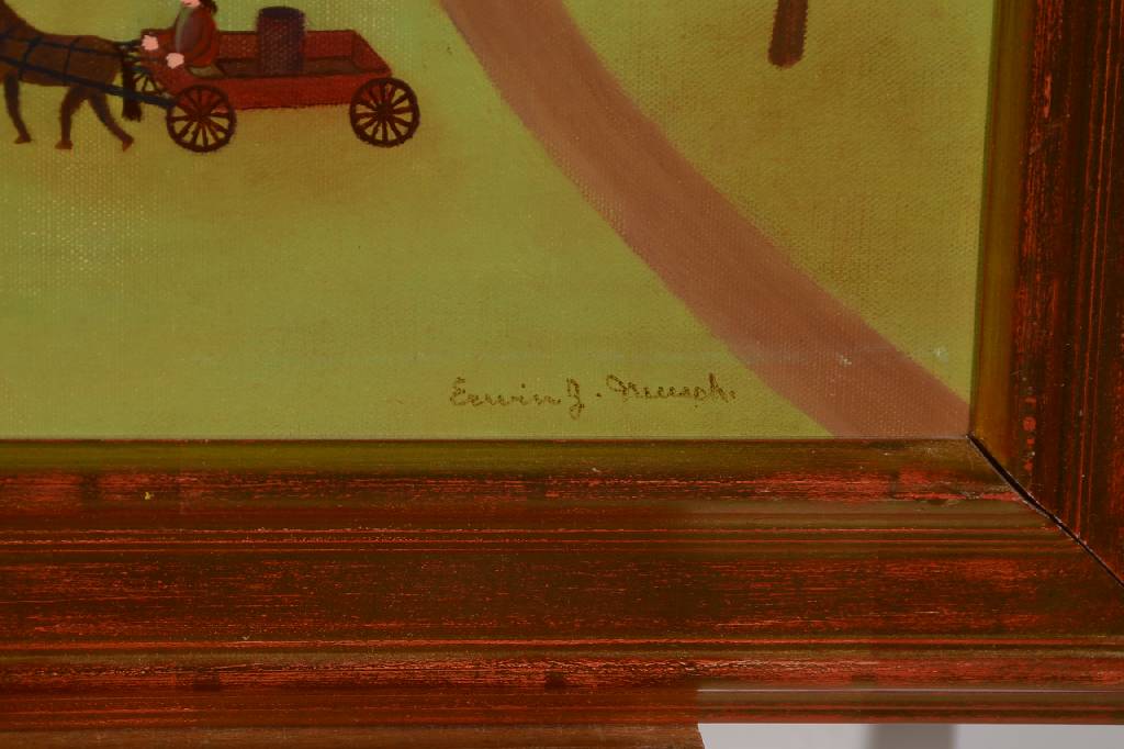 Detail a: Erwin J. Neusch, 1892 - 1993, Farm, Öl/Lwd, rechts unten signiert, ca. 46x60cm, Rahmen