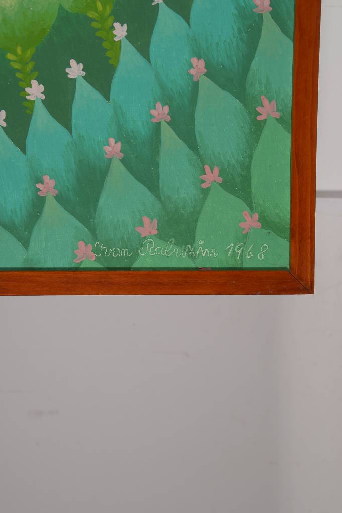 Detail a: Ivan Rabuzin, 1919 bis 2008, Blumenlandschaft in den Wolken, sign. und dat. 1968, verso bez. Tri Cvijeta 1968, 81x65 cm, Rahmen