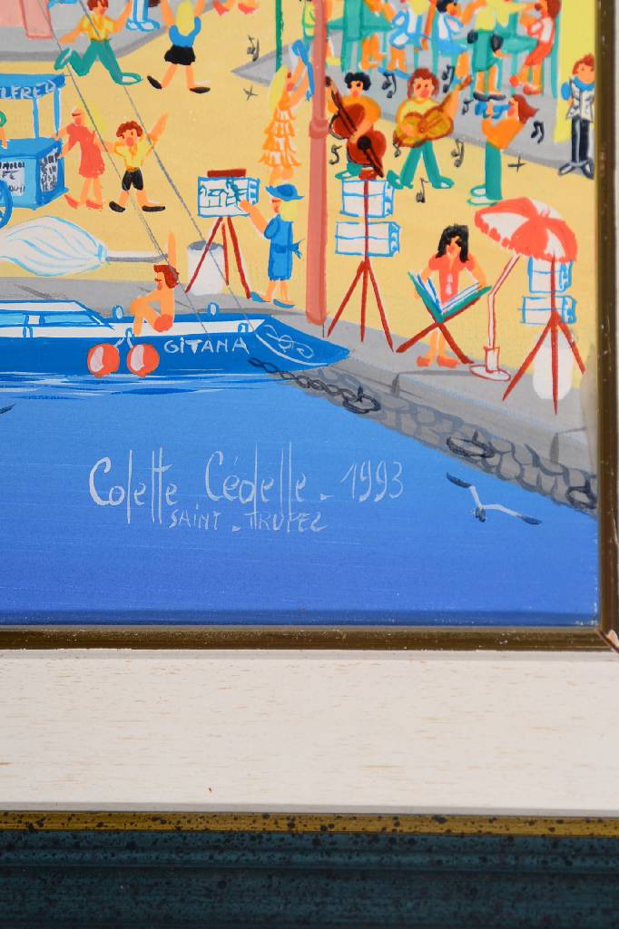 Detail a: Konvolut aus zwei Gemälden, Collette Cedélle, Saint Tropez, Öl/Lwd, rechts unten signiert und datiert 1993, betitelt, ca. 27x22 cm, Rahmen, Lucie ...