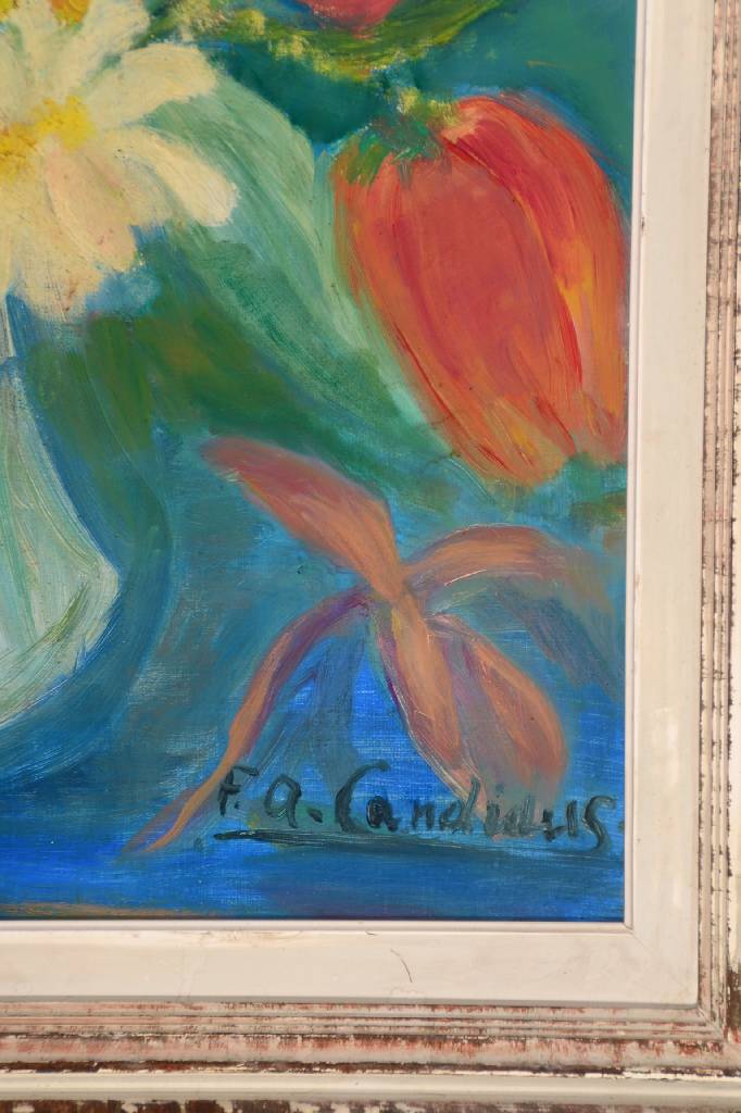 Detail a: F.A. Candidus, franz. Künstler, Blumenstillleben, Öl/Lwd, rechts unten signiert, ca. 55x46 cm, Rahmen