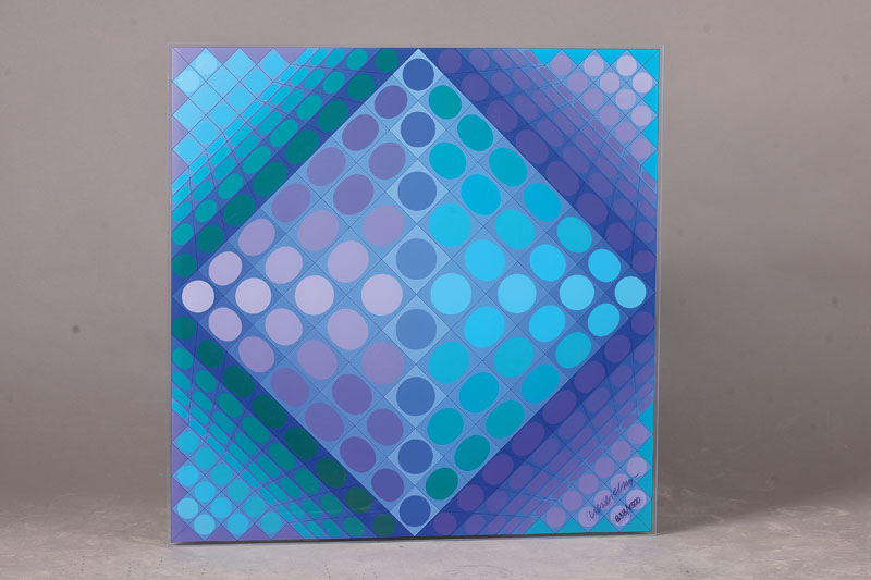 Victor Vasarely, 1906-1997, Schachbrett, Serigraphie auf Plexiglas, 1979, handsign. und num. 838/1500, ca. 71x71x1 cm