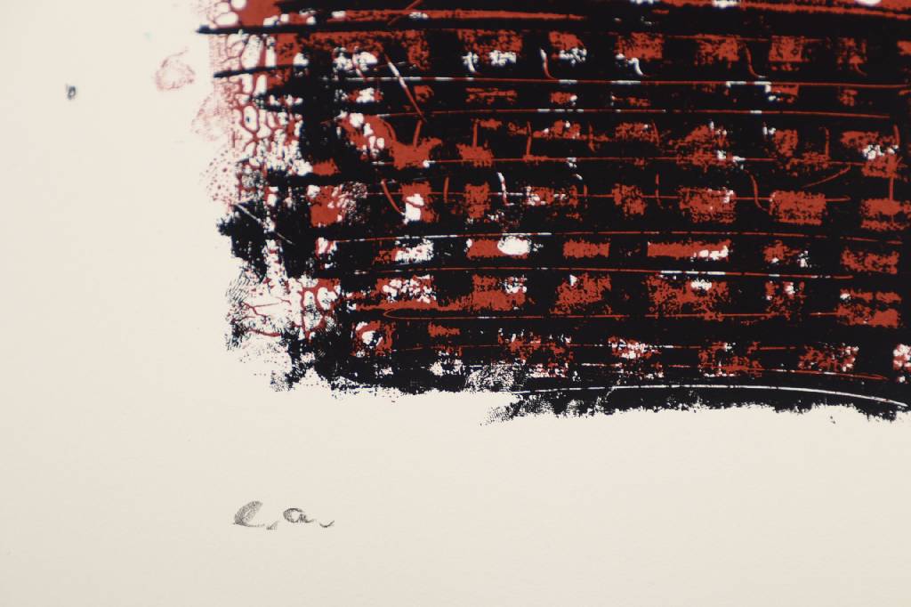 Detail b: Markus Lüpertz, geb.1941, Farblithografie auf Bütten, Kran, handsign. und num. e.a., 1984, ca.110x80 cm