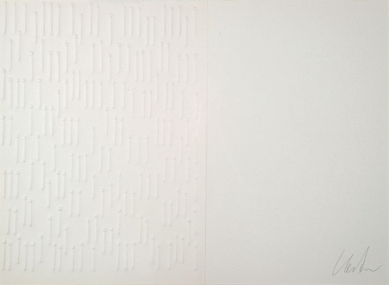Günther Uecker, geb. 1930, Prägedruck, rechts unten handsigniert, Auflage ca. 100 Exemplare, ca. 32x44,5 cm
