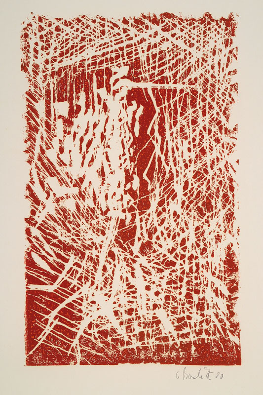 Georg Baselitz, geb. 1938, Farbholzschnitt auf Bütten, handsigniert, aus 1980, Blattgr. ca. 78,5x58,0 cm