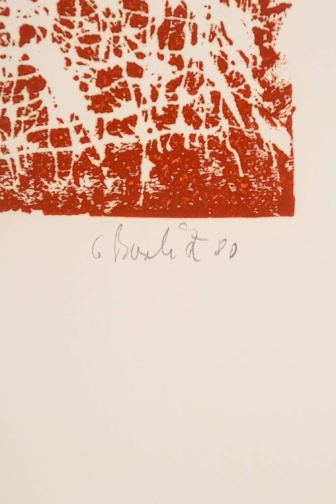 Detail a: Georg Baselitz, geb. 1938, Farbholzschnitt auf Bütten, handsigniert, aus 1980, Blattgr. ca. 78,5x58,0 cm
