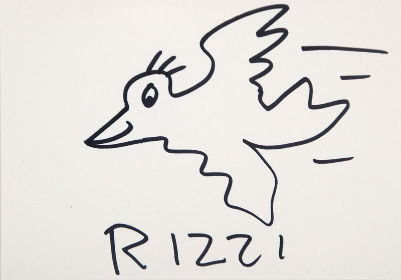 James Rizzi, 1950-2011, Filzstiftzeichnung auf Papier, handsigniert, Blattgr. ca. 14,5x10,3 cm