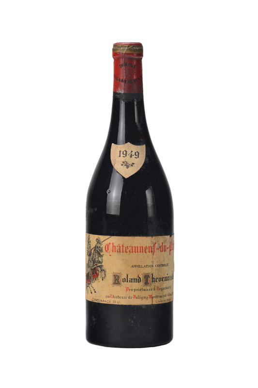 3 Flaschen 1949 Chateauneuf-du-Pape Roland Thenin, Cote d'Or, je ca. 72 cl, Abstand zwischen Kapseln und Wein: ca. 4-5 cm, unverkostet, ...