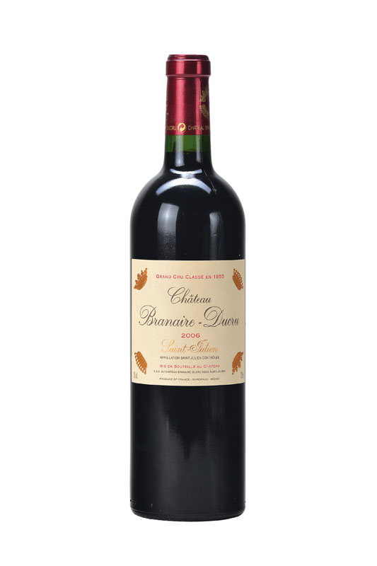 12 Flaschen 2006 Chateau Branaire-Ducru, Saint-Julien, Grand Cru Classe, top shoulder und besser, je ca. 75 cl, unverkostet, sehr guter ...