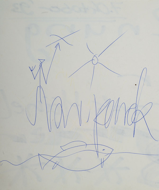 A.R. Penck, geb. 1939, Zeichnung, Kugelschreiber, signiert, Blattgr. ca. 23,5x20 cm, unter Glas gerahmt