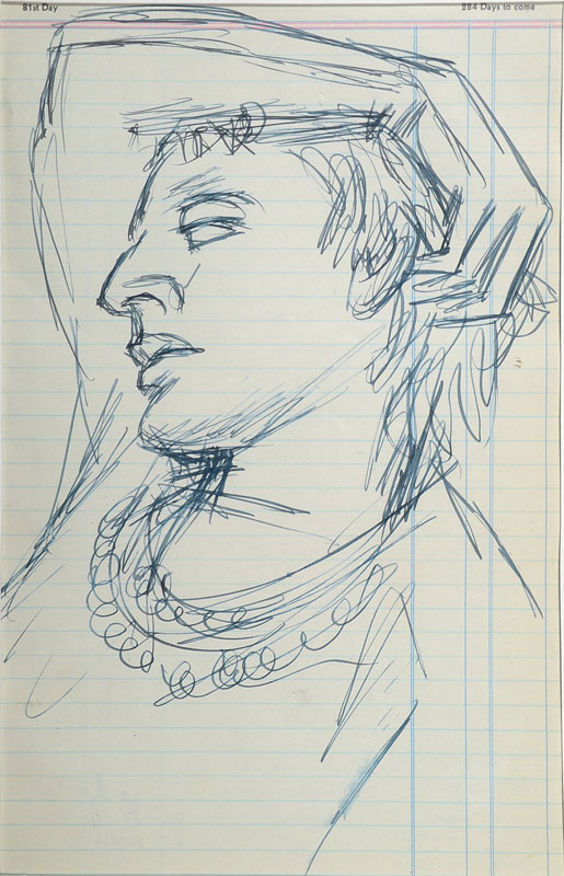 Karl Hubbuch, 1891-1979, Tuschezeichnung, wohl Ellen Hubbuch, Nachlaßstempel auf der Rückseite, Blattgr. ca. 29x19 cm, PP, Blatt rechts oben Riss, ...