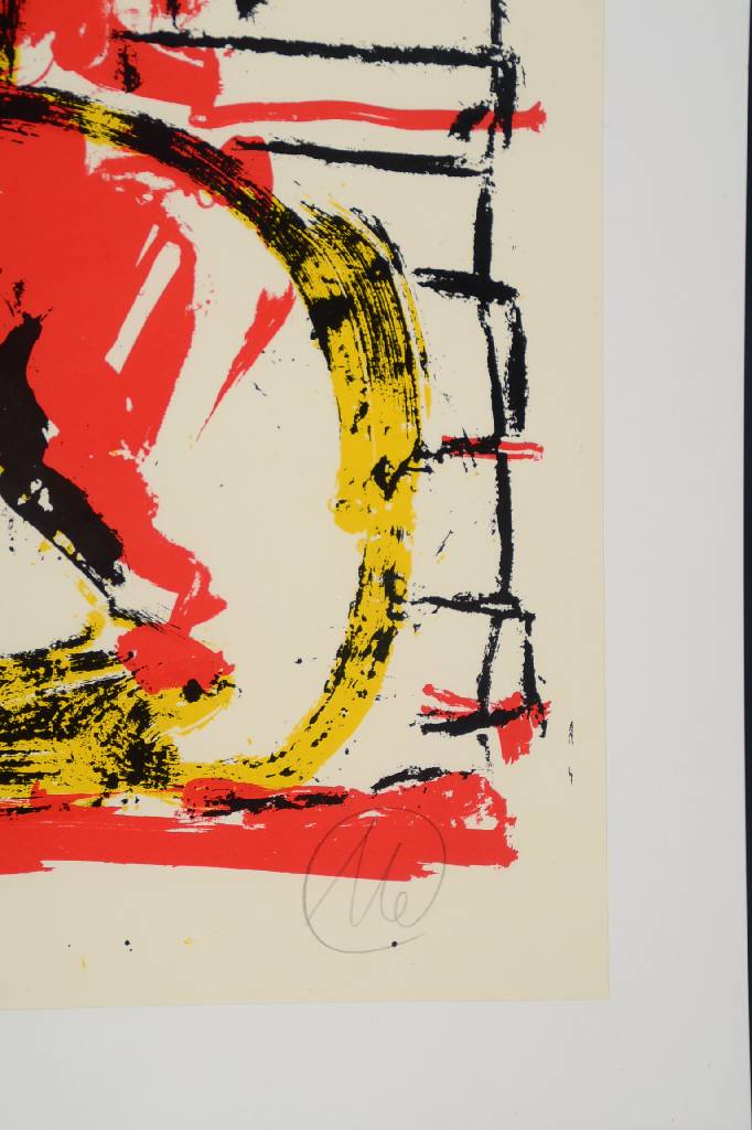 Detail a: Markus Lüpertz, geb. 1941, Siebdruck, signiert und nummeriert e.a., Blattgr. ca. 90x60 cm, unter Glas gerahmt