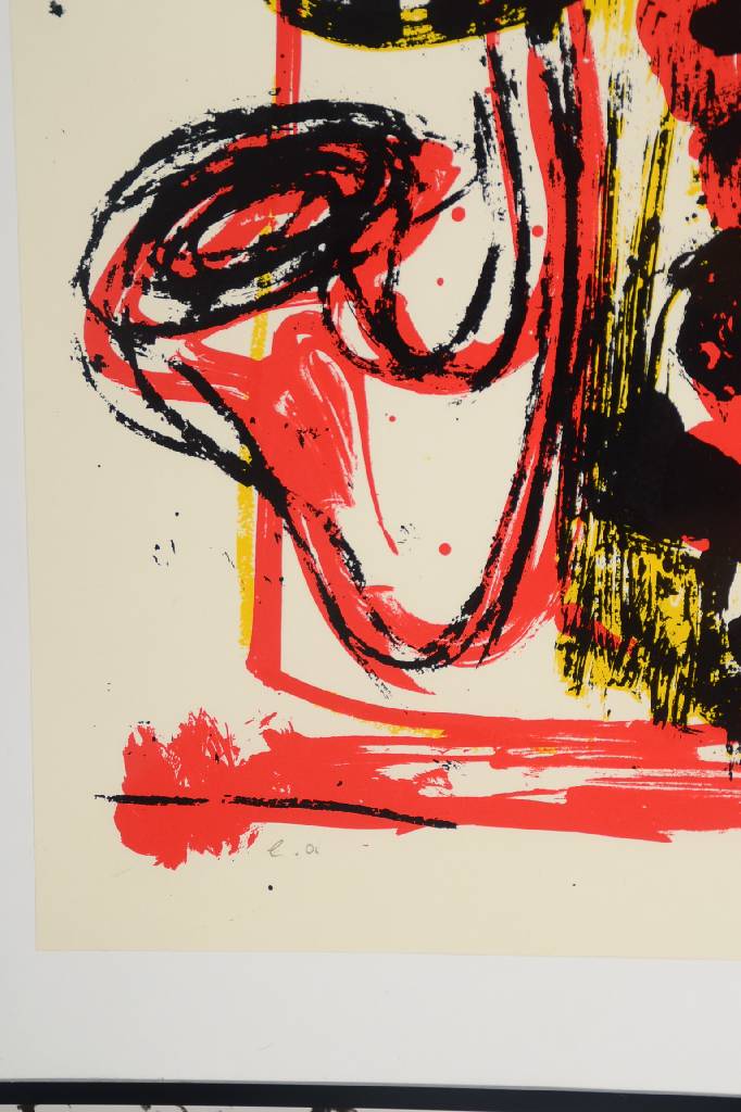 Detail b: Markus Lüpertz, geb. 1941, Siebdruck, signiert und nummeriert e.a., Blattgr. ca. 90x60 cm, unter Glas gerahmt
