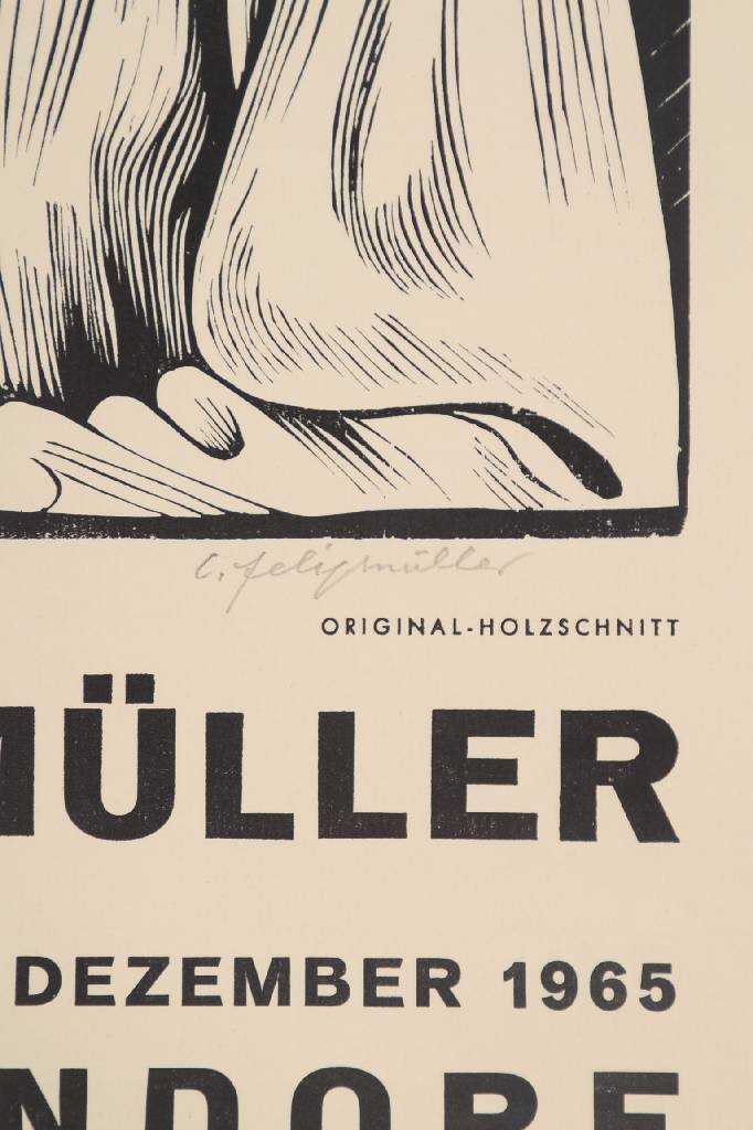 Detail a: Conrad Felixmüller, 1897-1977, Plakat zu Ausstellung Galerie Nierendorf, Holzschnitt, signiert, Blattgr. ca. 69,5x48 cm