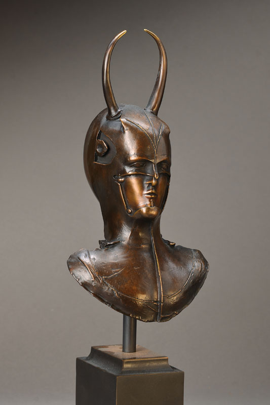 Paul Wunderlich, 1927-2010, Bronze, Kopf des Minotaurus, WVZ Spielmann 194, signiert und mit H.C. bezeichnet, seltenes Künstlerexemplar, H. ca. 37 ...