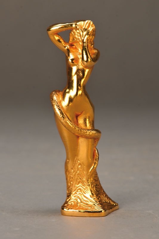 Ernst Fuchs, geb. 1930 Wien, Frau Lot, Bronze, goldfarbige Ausführung, signiert und nummeriert 8, H. ca. 10 cm