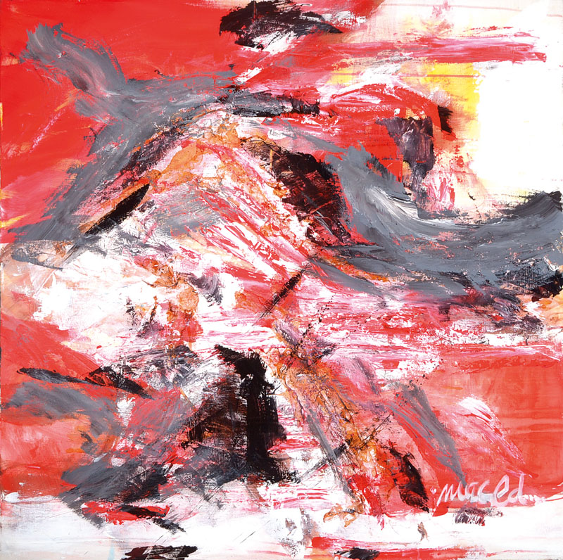 Rainer Magold, geb. in Karlsruhe, lebt und arbeitet in der Südpfalz, hier: Torero, Acryl/Lwd, rechts unten signiert, ca. 100x100 cm