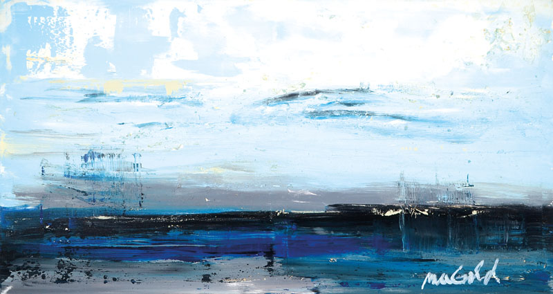 Rainer Magold, geb. in Karlsruhe, lebt und arbeitet in der Südpfalz, hier: Am Meer, Acryl/Lwd, rechts unten signiert, ca. 70x130cm