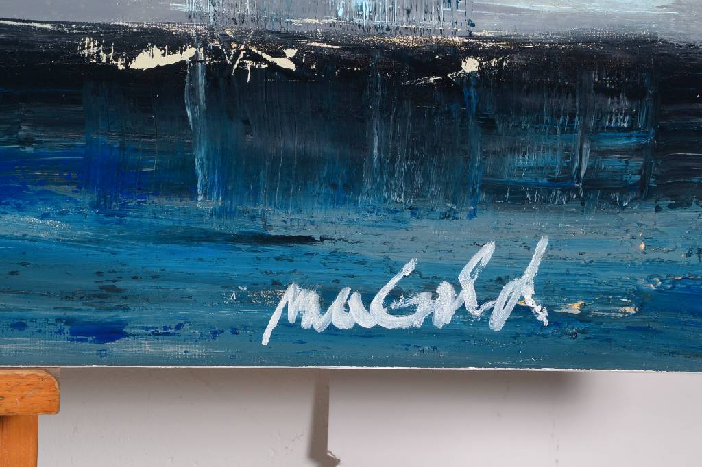 Detail a: Rainer Magold, geb. in Karlsruhe, lebt und arbeitet in der Südpfalz, hier: Am Meer, Acryl/Lwd, rechts unten signiert, ca. 70x130cm