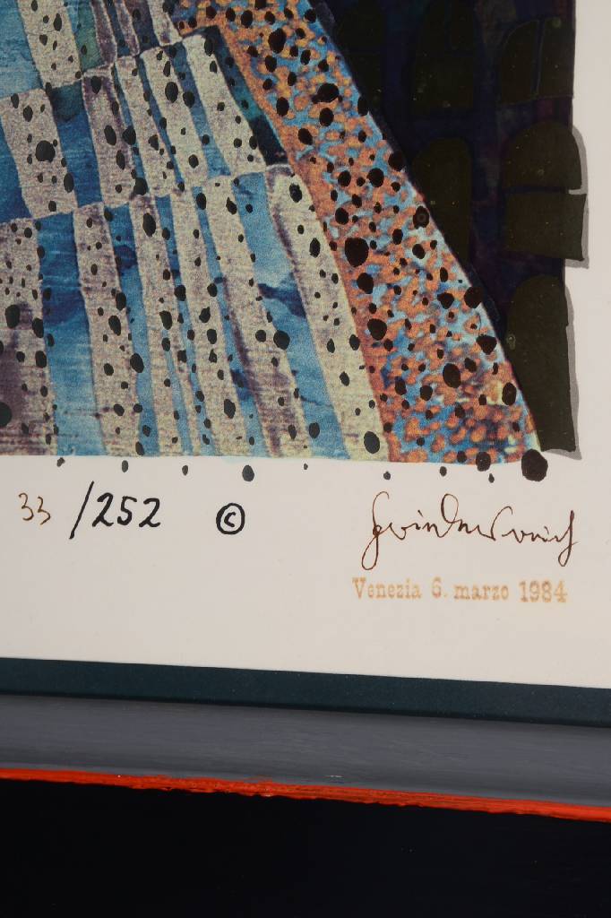 Detail b: Friedensreich Hundertwasser, 1928-2000, City Man, Farbsiebdruck mit Metallfolienprägung, signiert und nummeriert 33/252, Blattgr. ca. 76x56 cm, ...