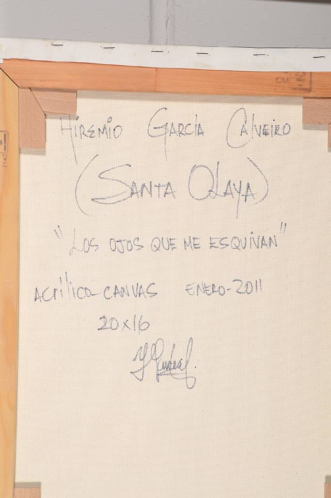 Detail b: Hiremio Garcia Calveiro, (Santa Olaya), geb. 1961, Los Ojos que me esquivan, Öl/Lwd, re. u. sign., rückseitig betitelt und sign., ca. 50,5x40,5 cm