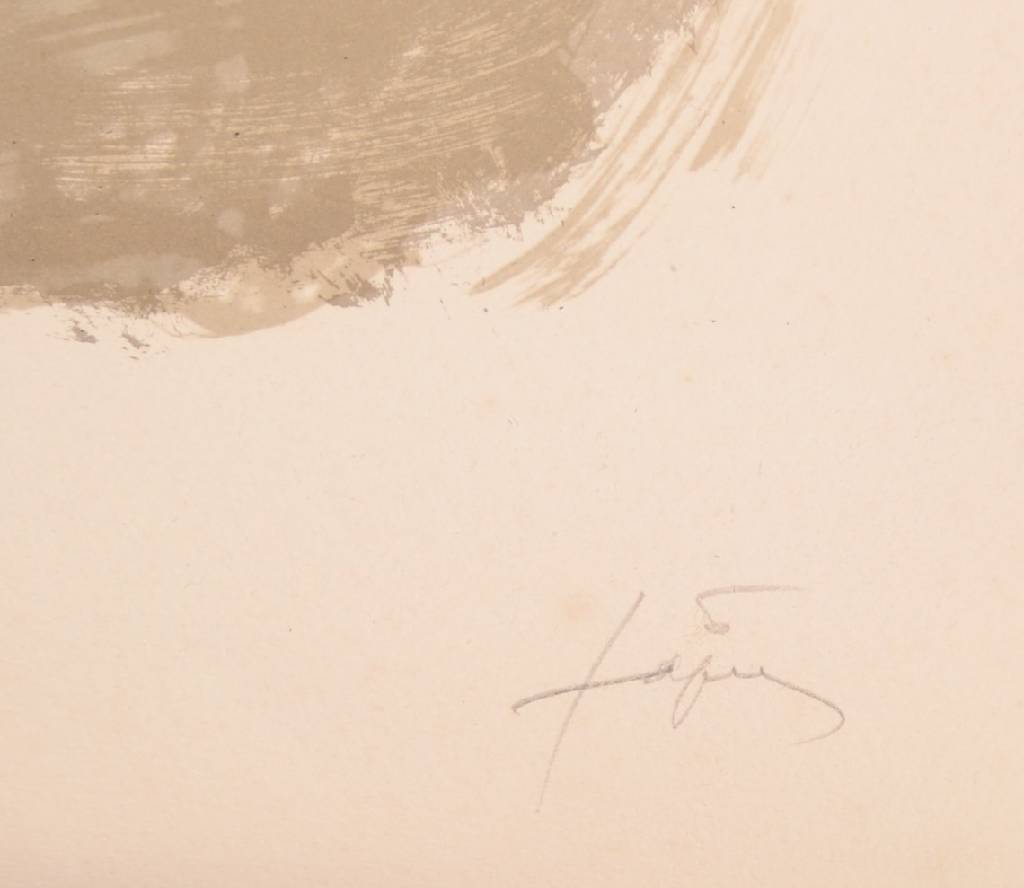 Detail a: Antoni Tapies, 1923-2012, Lithographie, Ohne Titel, sign. und num. 107/150, Blattgr. ca. 96x67 cm, teilw. besch.