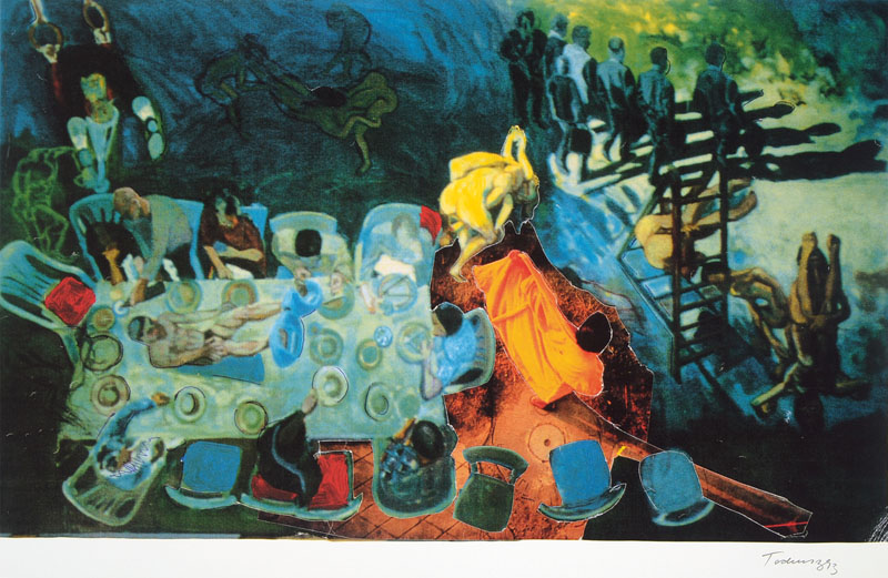 Norbert Tadeusz, 1940-2011, Farblithographie, 1993, signiert und datiert 93, Blattgr. ca. 45x72 cm