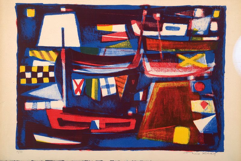 Prof. Theo Kerg, 1909 Niderkorn/Luxembourg - 1993 Chissey-en-Morran /Frankreich, Schüler von Paul Klee u. Oskar Moll an der AK Düsseldorf, ...