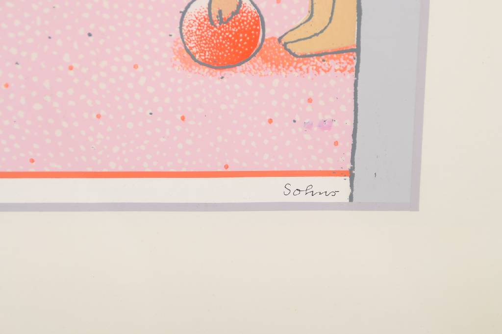 Detail a: Prof. Kurt Sohns, 1907 Barsinghausen - 1990 Hannover, bekannter Künstler in Niedersachsen, Professor an der TH Hannover für Grafik, hier: Das ...
