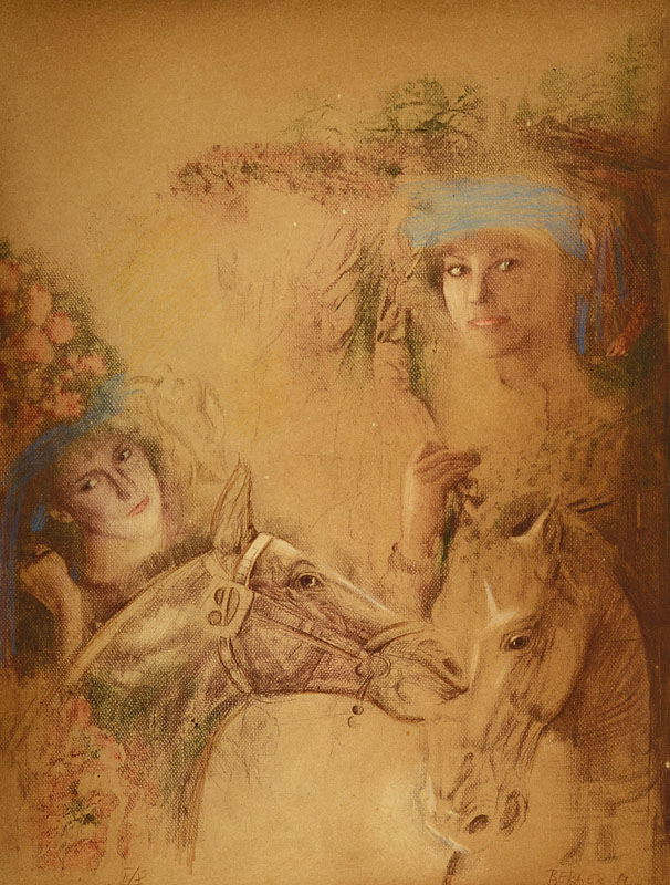 Mersad Berber, 1940 Bosnien, - 2012, Studium in Ljubliana, 1978 Professur in Sarajewo, zahlreiche Ehrungen und Ausstellungen, hier: zwei junge Frauen ...