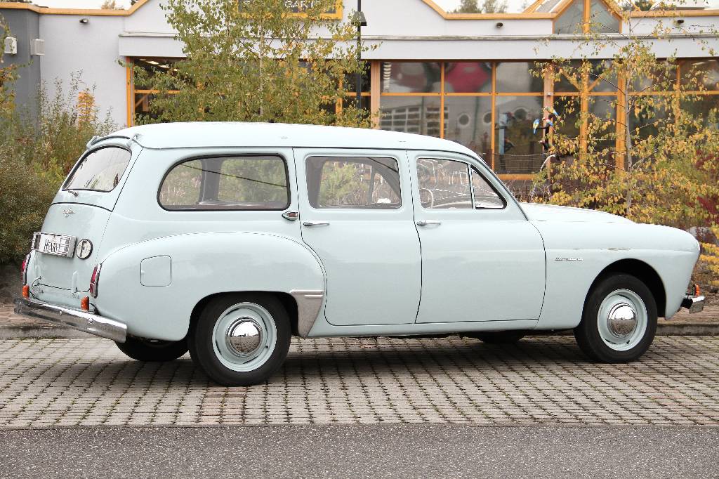 Detail d: Renault Frégate Domaine Break, EZ 07.1958, Laufleistung 58.919 km abgelesen, H-Zulassung, 67 kW/ 91 PS, 4-Zylinder, Halbautomatik, hellblau, ...