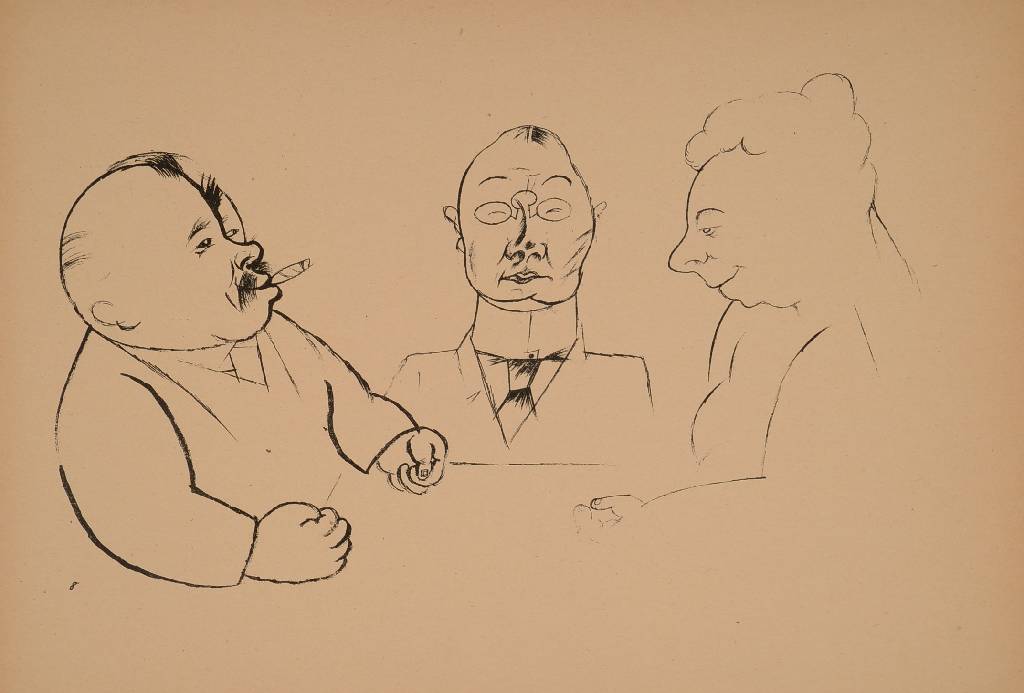 Detail c: Georges Grosz, 1893-1959, Konvolut aus vier Lithographien aus: Ecce Homo, "Besser Leute", "Vor dem Tee", ...