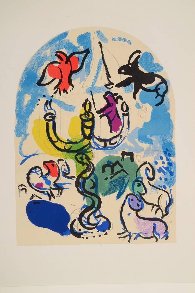 Detail a: Marc Chagall, 1887-1985, Konvolut aus vier Farblithographien aus: Glasmalereien für Jerusalem, "Jerusalemer Fenster", Blattgr. je ca. ...