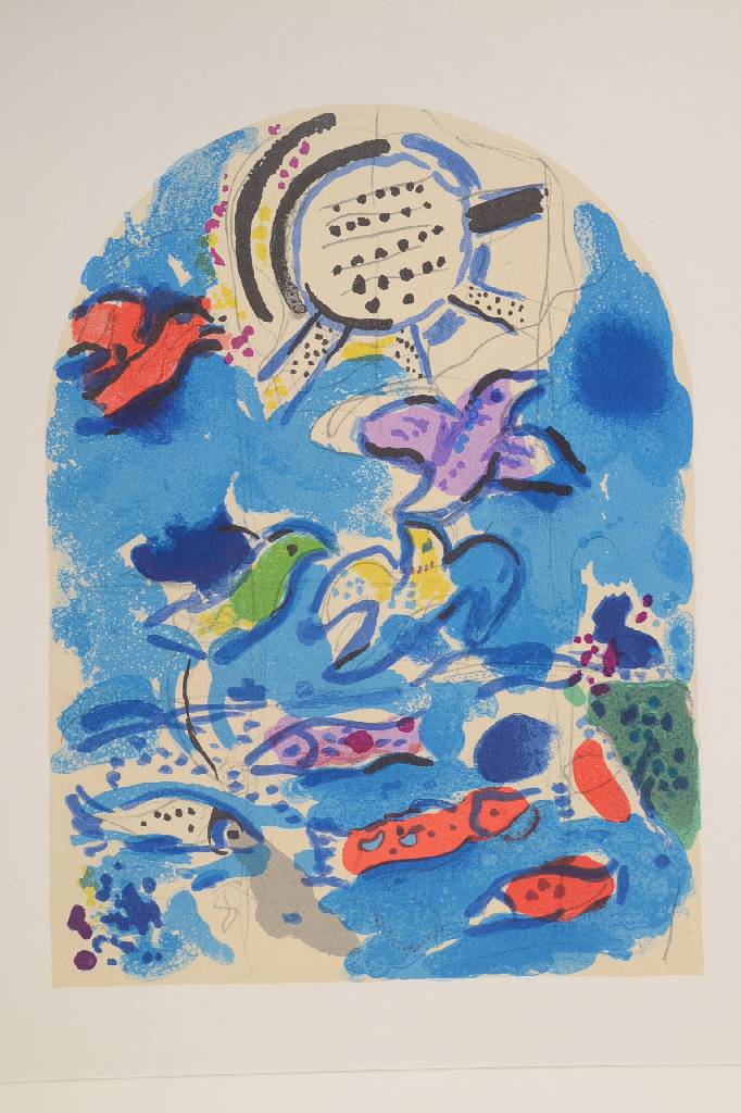 Detail c: Marc Chagall, 1887-1985, Konvolut aus vier Farblithographien aus: Glasmalereien für Jerusalem, "Jerusalemer Fenster", Blattgr. je ca. ...