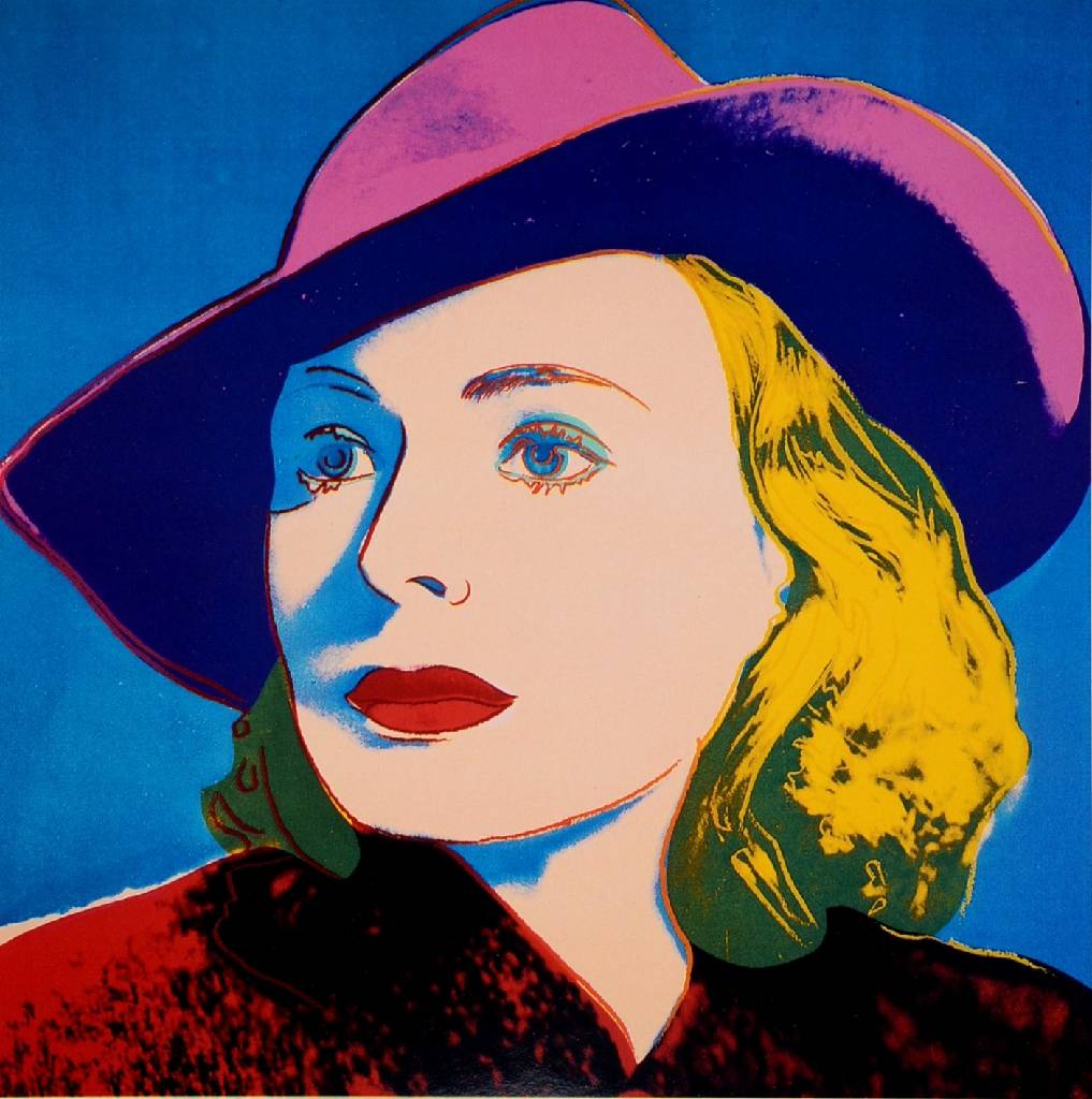 Detail a: Andy Warhol, 1928-1987, Portrait of Ingrid Bergman, Konvolut aus vier Farboffsets nach dem Orignal Siebdruck, Portfolio zur Ausstellung einer ...