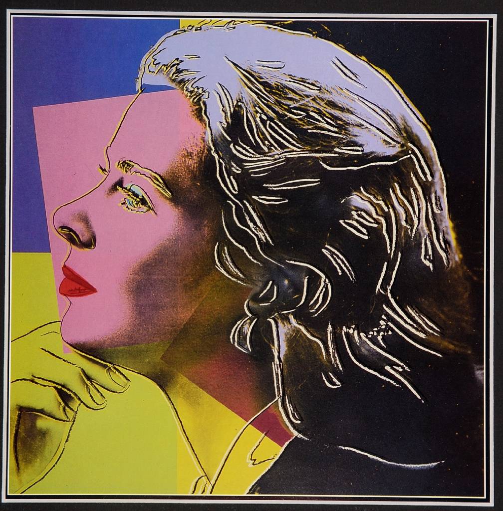 Detail b: Andy Warhol, 1928-1987, Portrait of Ingrid Bergman, Konvolut aus vier Farboffsets nach dem Orignal Siebdruck, Portfolio zur Ausstellung einer ...