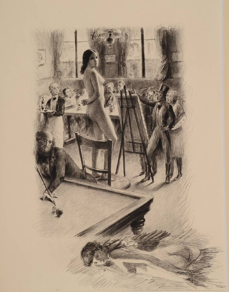Detail b: Paul Emile Bécat, 1885-1960, Konvolut aus drei Radierungen auf Bütten, aus: H. Burger - Scènes de la vie de Bohème, Aktdarstellungen, Blattgr. je ...