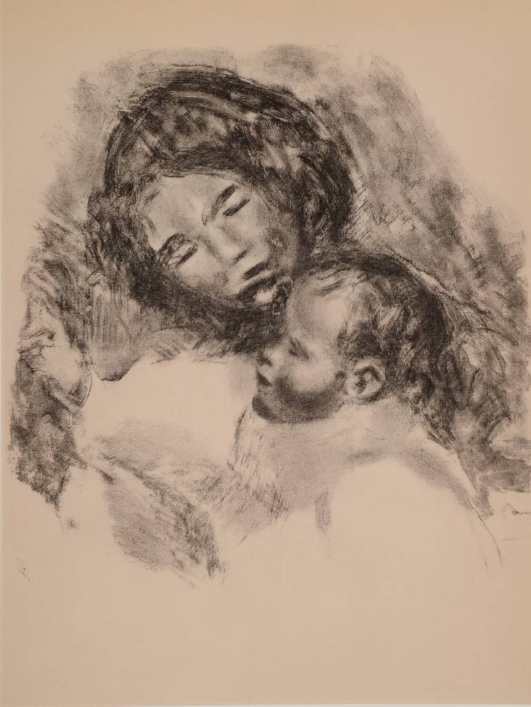 Detail a: Auguste Renoir, 1841-1919, Konvolut aus zwei Lithographien, aus: Claude Roger-Marx, "Le chapeau épinglé" und "Maternité", A. ...