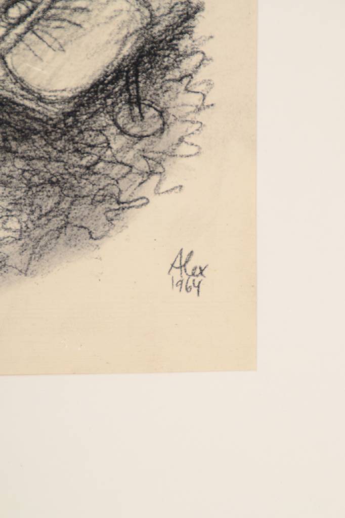 Detail a: Alexander Székely, 1901-1940, "La Dolce Vita", Original-Kreidezeichnung aus: 15 Kreidezeichnungen, rechts unten signiert und datiert 1964, ...