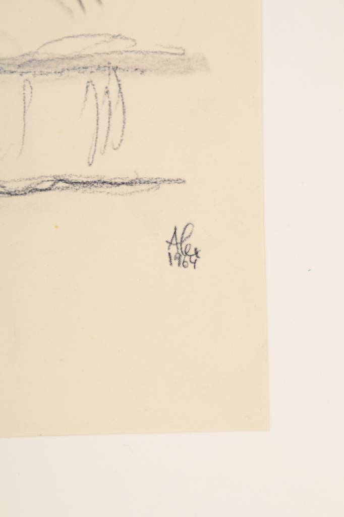Detail a: Alexander Székely, 1901-1940, "La Dolce Vita", Original-Kreidezeichnung aus: 15 Kreidezeichnungen, rechts unten signiert und datiert 1964, ...