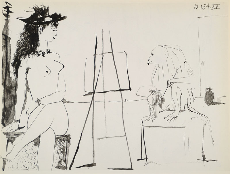 Detail a: Pablo Picasso, 1881-1973, Konvolut aus vier Heliogravure, Aktstudien aus: Picasso and the Human Comedy, Draeger Frères Verve, Paris 1954, ca. ...