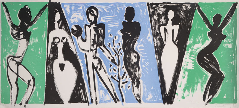 Stefan Szczesny, geb. 1951, Lithographie, handsigniert und nummeriert 129/200, datiert 93, ca. 54x121 cm