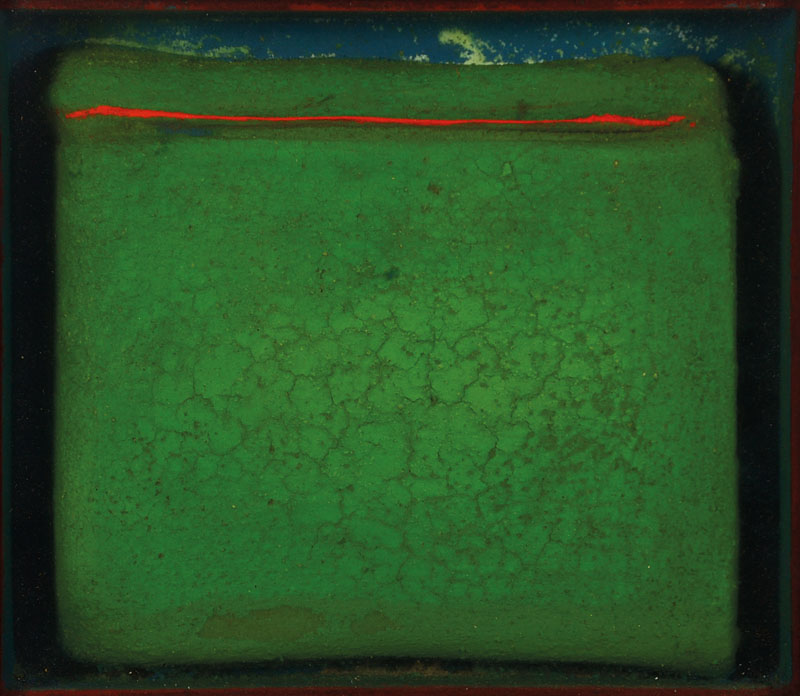 Karl Fred Dahmen, 1917-1981, Objekt Tele-Landschaft, Mischtechnik, rückseitig signiert und datiert 1967, betitelt, ca. 18x20 cm, unter Glas gerahmt ...