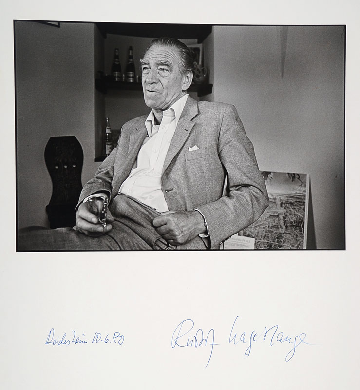 Hartmut Frien, Kunstfotograf, hier: Darstellung Rudolf Hagelstange, bekannter Schriftsteller der Nachkriegszeit, signiert und datiert 10.6.1980 von ...